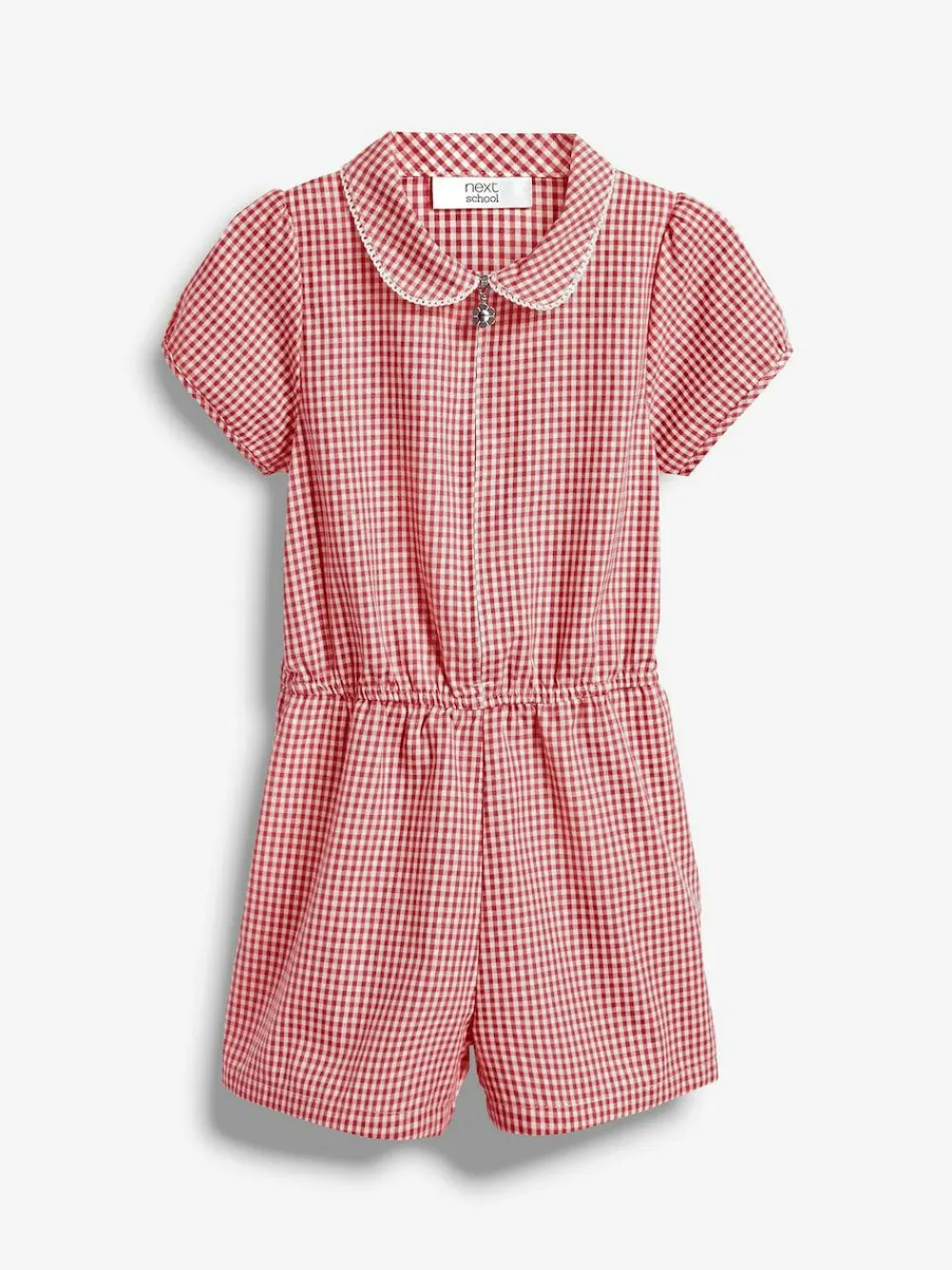 Next Zip Front Cotton Rich Gingham School Playsuit (3-14yrs)^ Jumpsuits & Playsuits