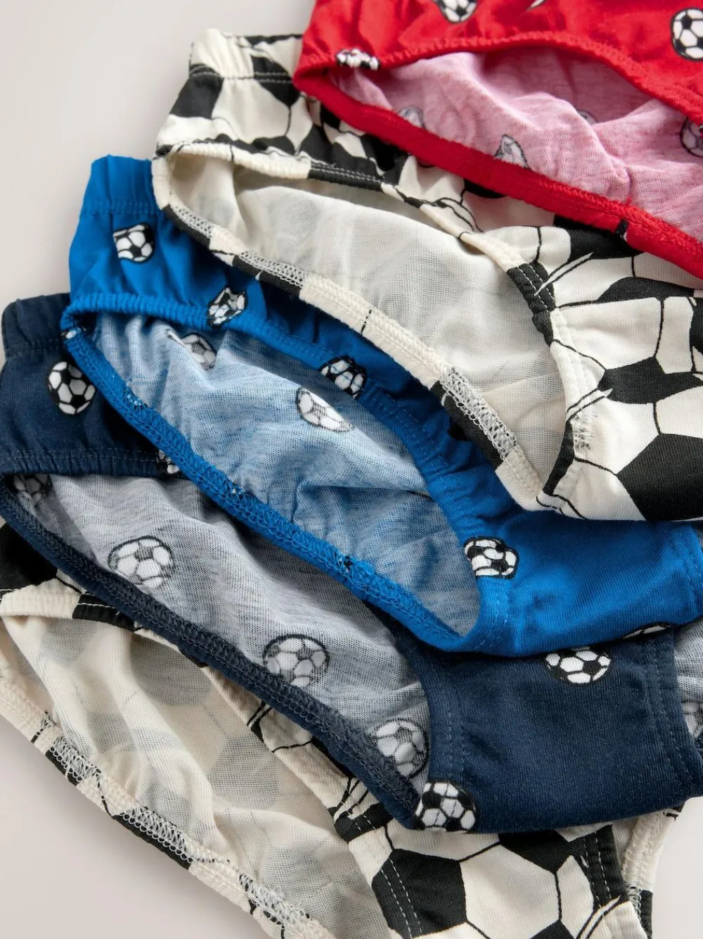 New Next 100% Cotton Printed Briefs 5 Pack (1.5-10yrs) Red/Blue Football