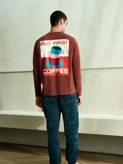 Hot Next Graphic Long Sleeve Jersey Pyjamas Set Red/Blue