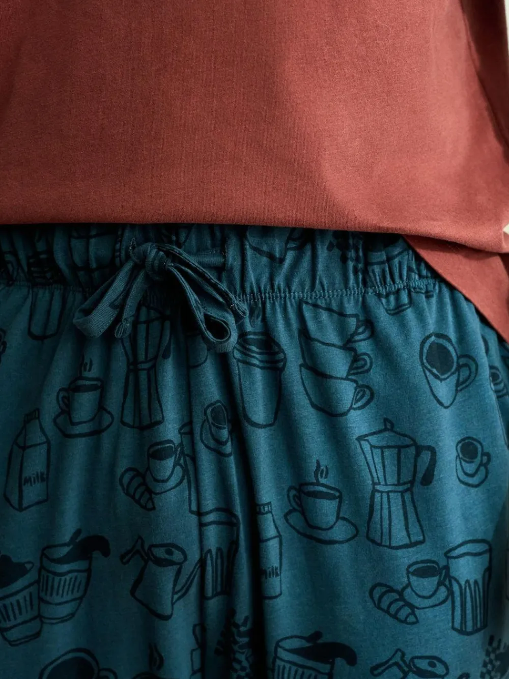 Hot Next Graphic Long Sleeve Jersey Pyjamas Set Red/Blue