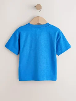 Online Next Short Sleeve All Over Graphic Print T-Shirts 3 Pack (3mths-7yrs) Red/Blue London