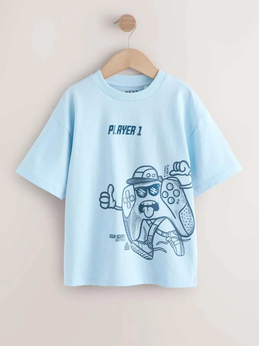 Online Next Red/Blue/Cement Regular Fit Graphic Print Short Sleeve T-Shirts 3 Pack (3-16yrs)