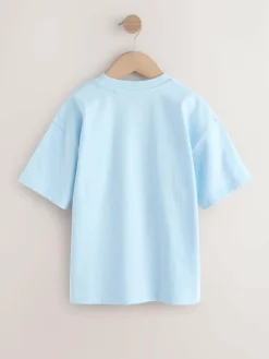 Online Next Red/Blue/Cement Regular Fit Graphic Print Short Sleeve T-Shirts 3 Pack (3-16yrs)