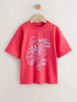 Online Next Red/Blue/Cement Regular Fit Graphic Print Short Sleeve T-Shirts 3 Pack (3-16yrs)