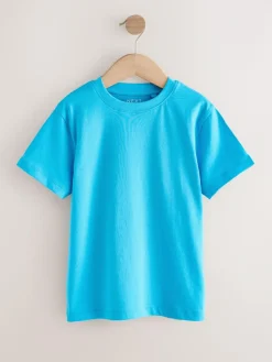 New Next Red/Blue/Navy/Neutral Regular Fit Short Sleeves T-Shirts 4 Pack (3-16yrs)