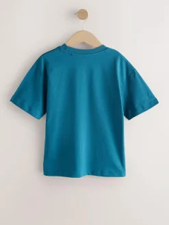 Next Red/Blue/Navy/Neutral Relaxed Fit Short Sleeves T-Shirts 4 Pack (3-16yrs)^BOY T-Shirts