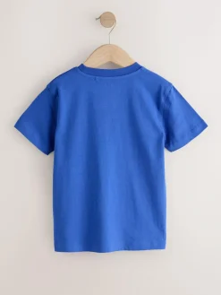 Discount Next Red/Blue/White Football Regular Fit Graphic Print Short Sleeve T-Shirts 3 Pack (3-16yrs)