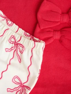 Sale Next Baby Bow Sweaters and Leggings Set 2 Piece (0mths-2yrs) Red/Cream