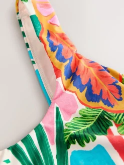 Hot Next Red/Green Tropical Dd+ Wired Scoop Neck Tummy Control Swimsuit