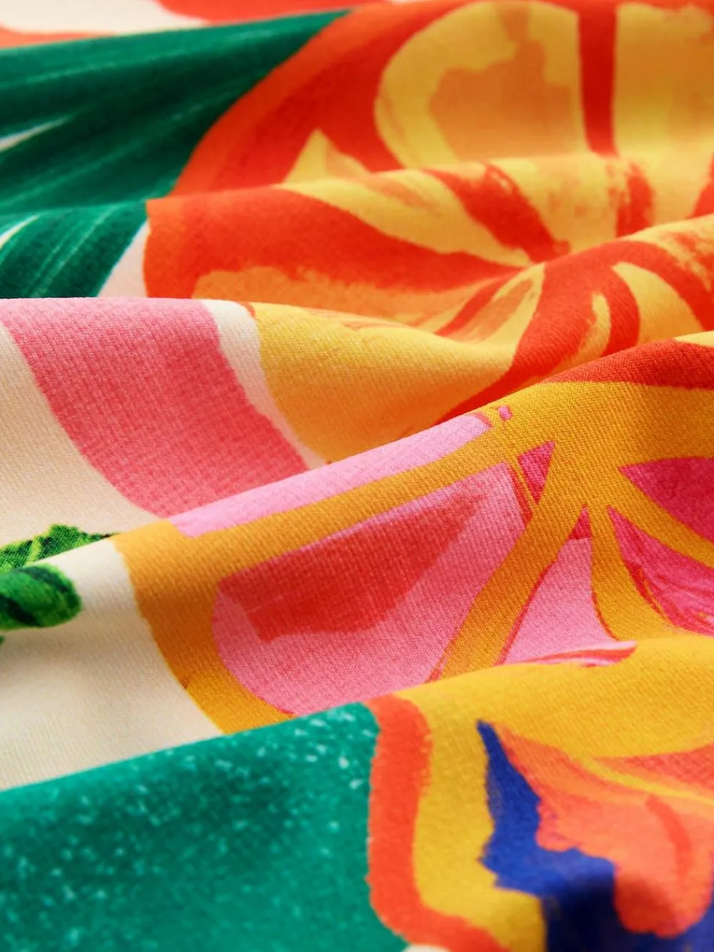 Best Next Utrim Tummy Control Plunge Swimsuit Red/Green Tropical