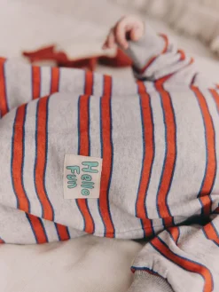 Clearance Next Red/Grey Stripe Baby Sweat Romper (0mths-3yrs)
