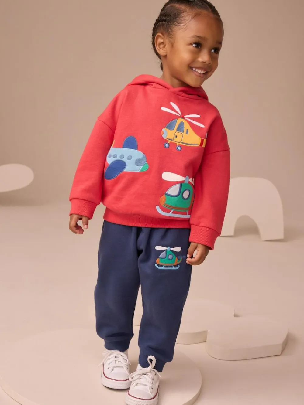 Best Next Hoodie And Joggers Set (3mths-7yrs) Red/Navy Blue Appliqué Transport