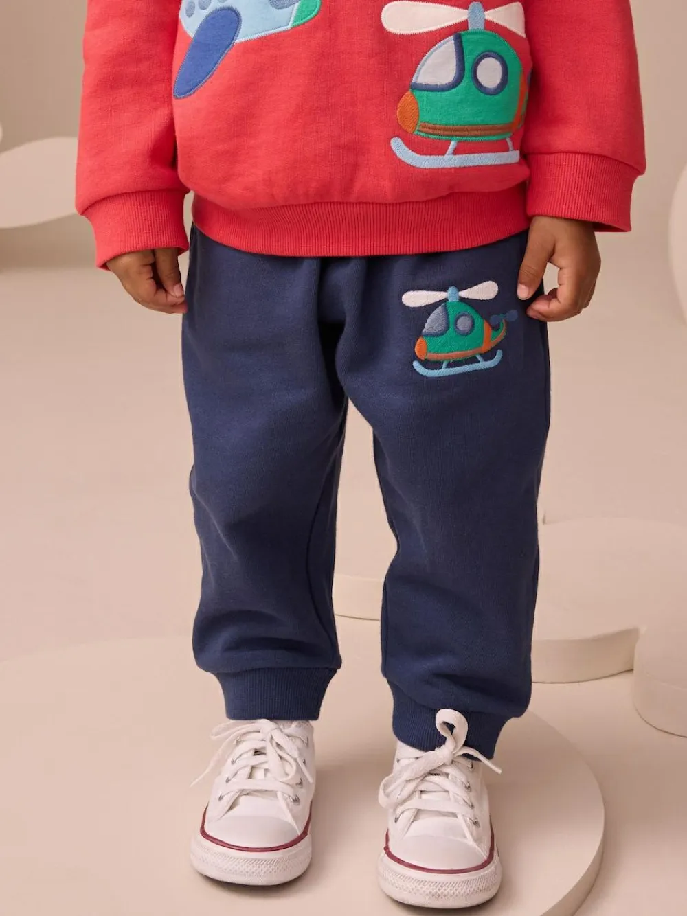 Best Next Hoodie And Joggers Set (3mths-7yrs) Red/Navy Blue Appliqué Transport