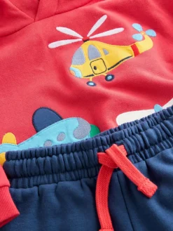 Best Next Hoodie And Joggers Set (3mths-7yrs) Red/Navy Blue Appliqué Transport