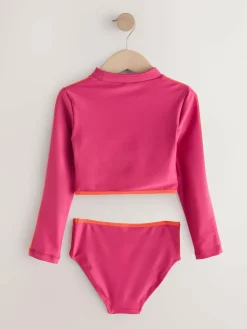 Next Red/Orange Slogan Long Sleeve Bikini (3-16yrs)^ Swimwear