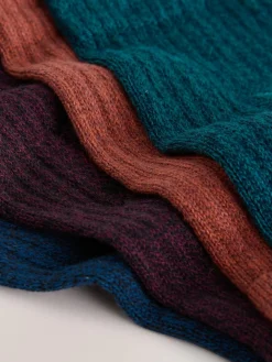 New Next Heavyweight Socks 4 Pack Red/Orange Twisted