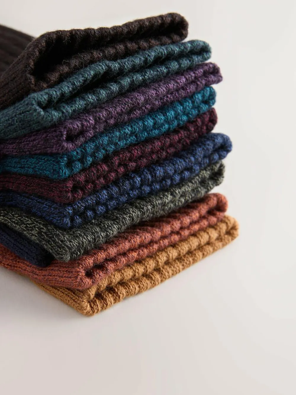 Outlet Next Stag Embroidered Heavyweight Socks 10 Pack Red/Orange/Blue