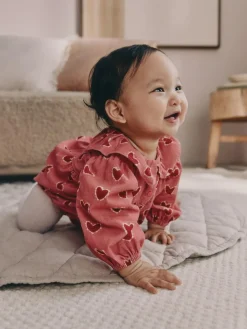 Next Red/Pink Heart Baby Bloomer Rompers Set 2 Piece with Tights (0mths-3yrs)^ Baby Girls|Cosy Club