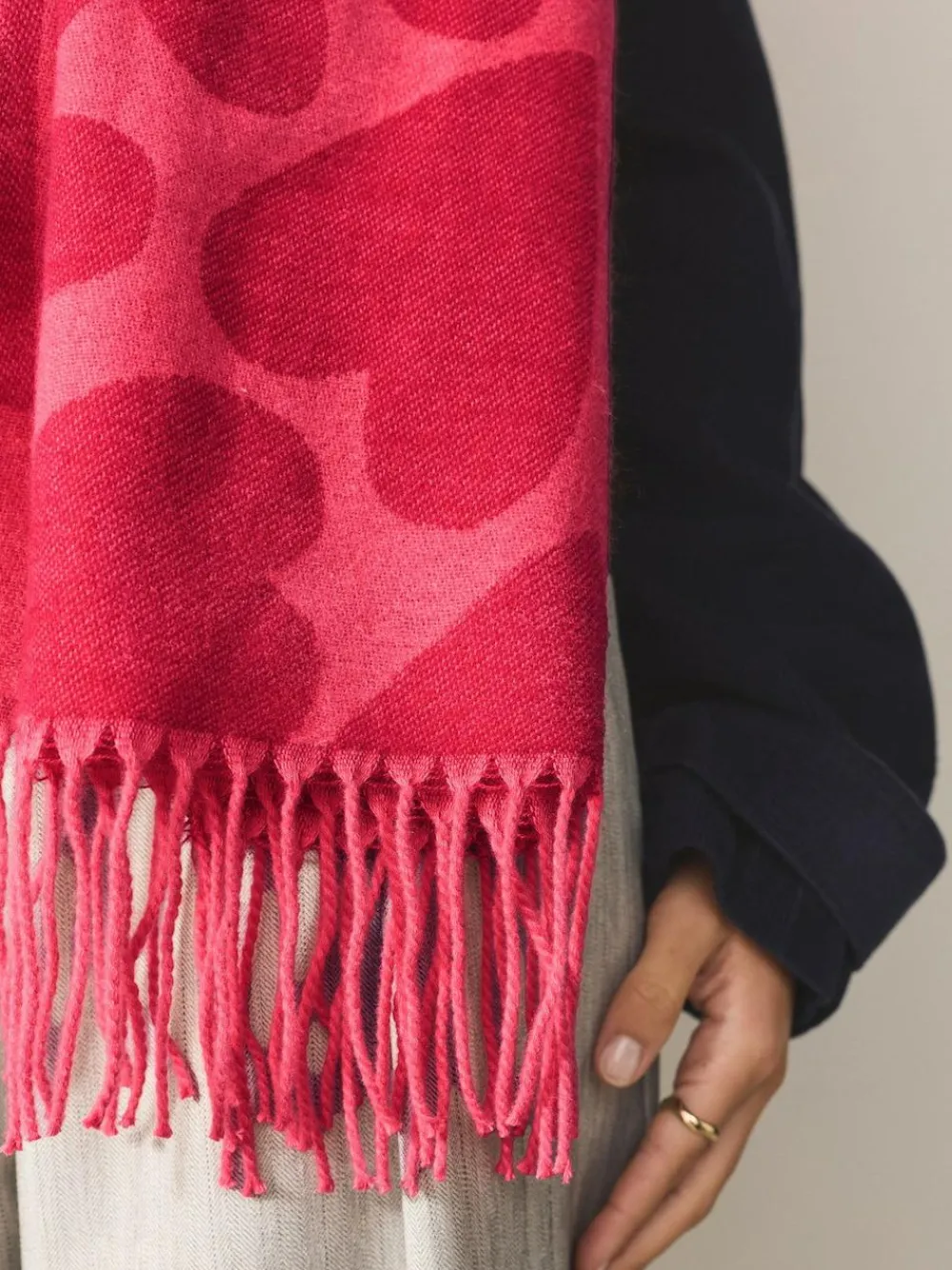 Next Red/Pink Heart Print Midweight Scarf^Women Hats, Gloves & Scarves|Hats, Gloves & Scarves