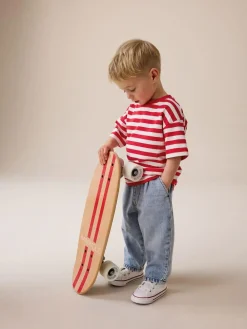 New Next Short Sleeve Stripe T-Shirt (3mths-7yrs) (3mths-7yrs) Red/White