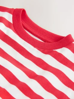 New Next Short Sleeve Stripe T-Shirt (3mths-7yrs) (3mths-7yrs) Red/White