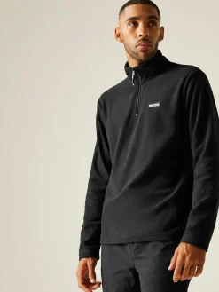 Sale Regatta Black Thompson Fleece Zip Neck