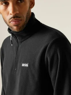 Sale Regatta Black Thompson Fleece Zip Neck