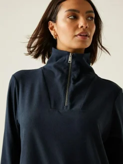 Discount Regatta Demmi Half Zip soft touch Fleece Blue
