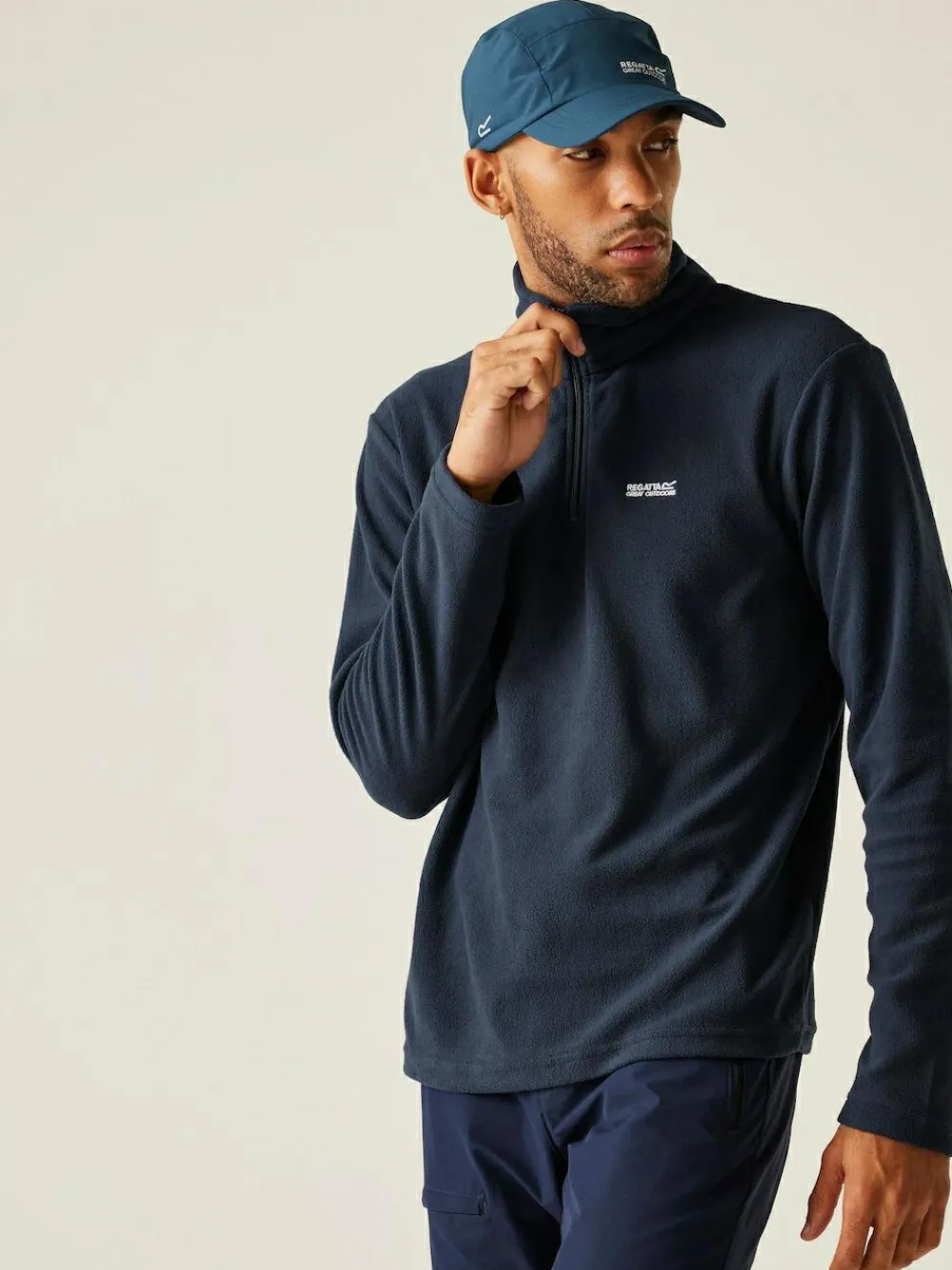 Best Regatta Mens Thompson Lightweight Half Zip Fleece Navy Blue