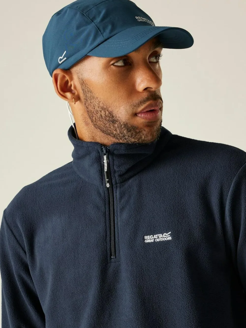 Best Regatta Mens Thompson Lightweight Half Zip Fleece Navy Blue