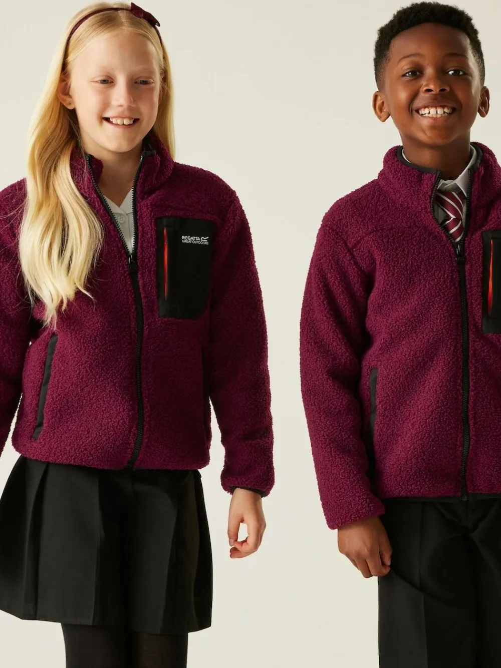 Hot Regatta Junior Frankie Warm Full Zip Fleece Plum