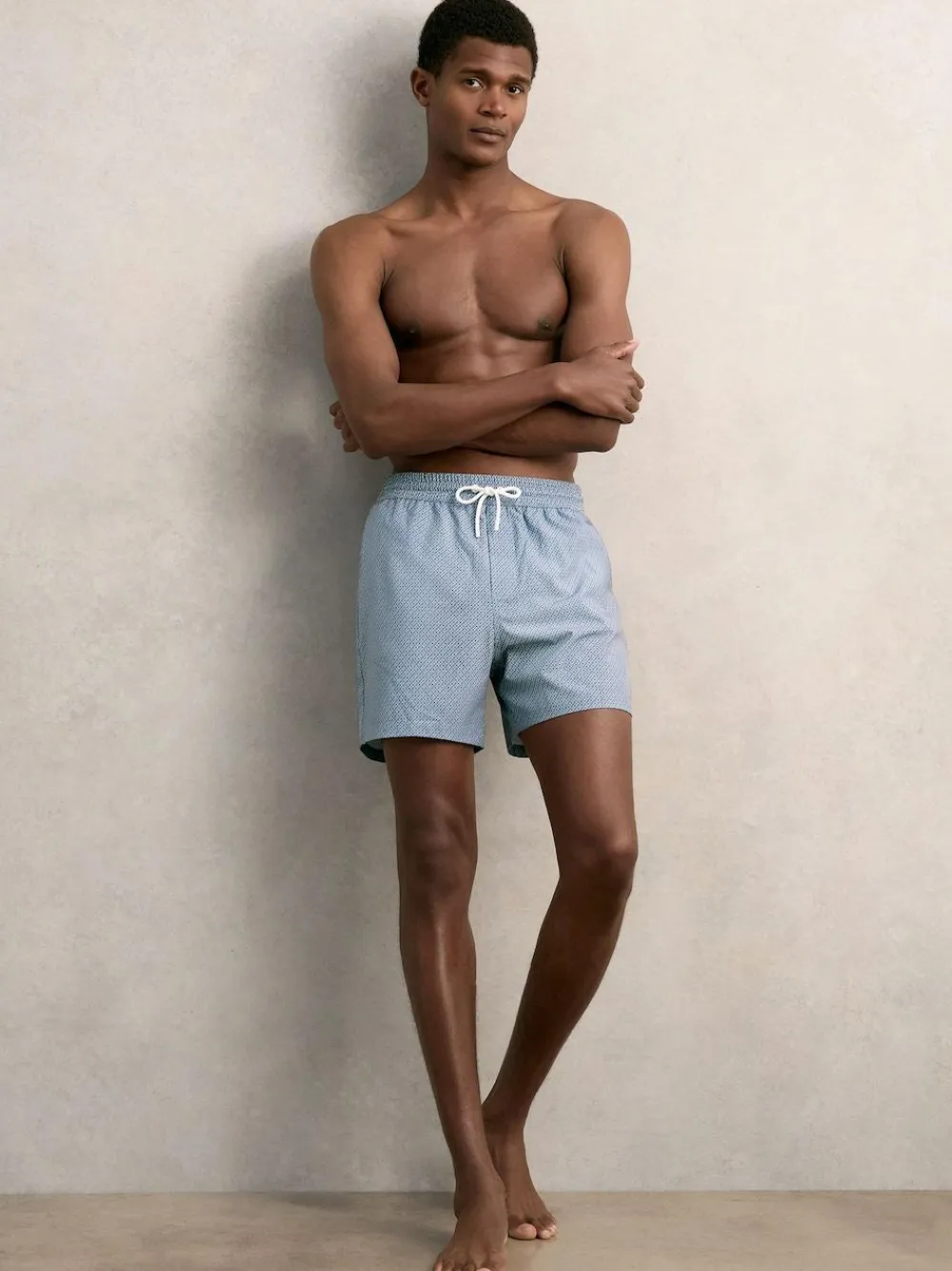 Best Reiss Tito Drawstring Geometric Print Swim Shorts Airforce Blue