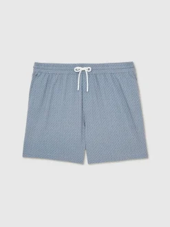 Best Reiss Tito Drawstring Geometric Print Swim Shorts Airforce Blue