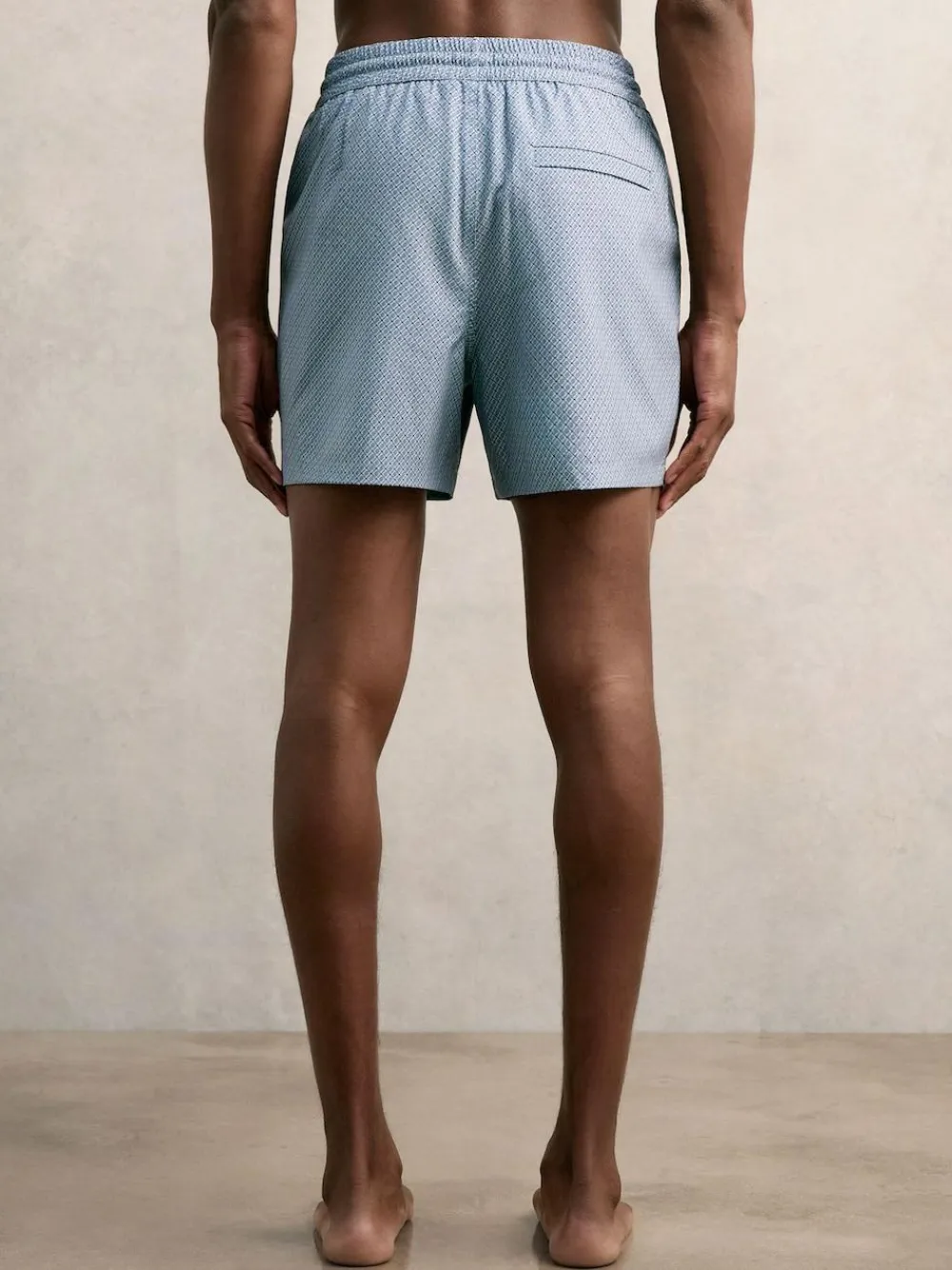 Best Reiss Tito Drawstring Geometric Print Swim Shorts Airforce Blue