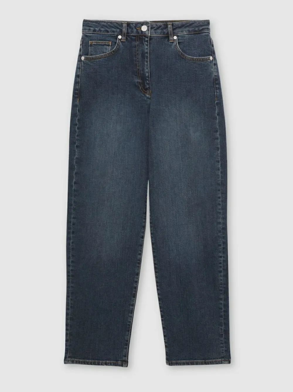 Best Reiss Antique Mid Blue Selin Mid-Rise Straight-Leg Jeans