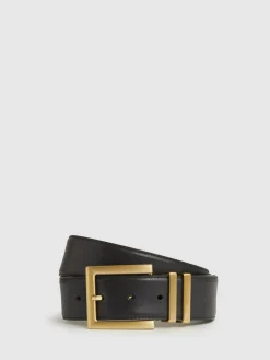 Reiss Brompton Leather Belt Black