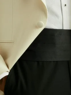 Outlet Reiss Cameron Silk Grosgrain Cummerbund Black