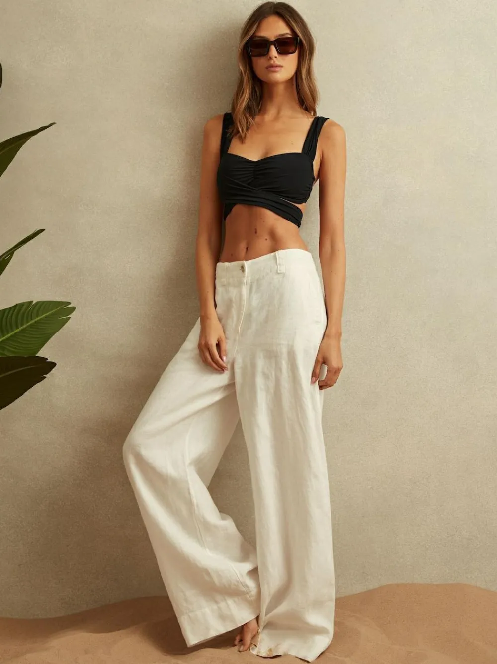 Online Reiss Black Cristina Wrap Design Bikini Top