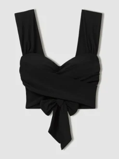 Online Reiss Black Cristina Wrap Design Bikini Top