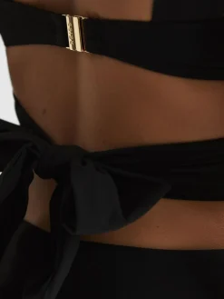 Online Reiss Black Cristina Wrap Design Bikini Top