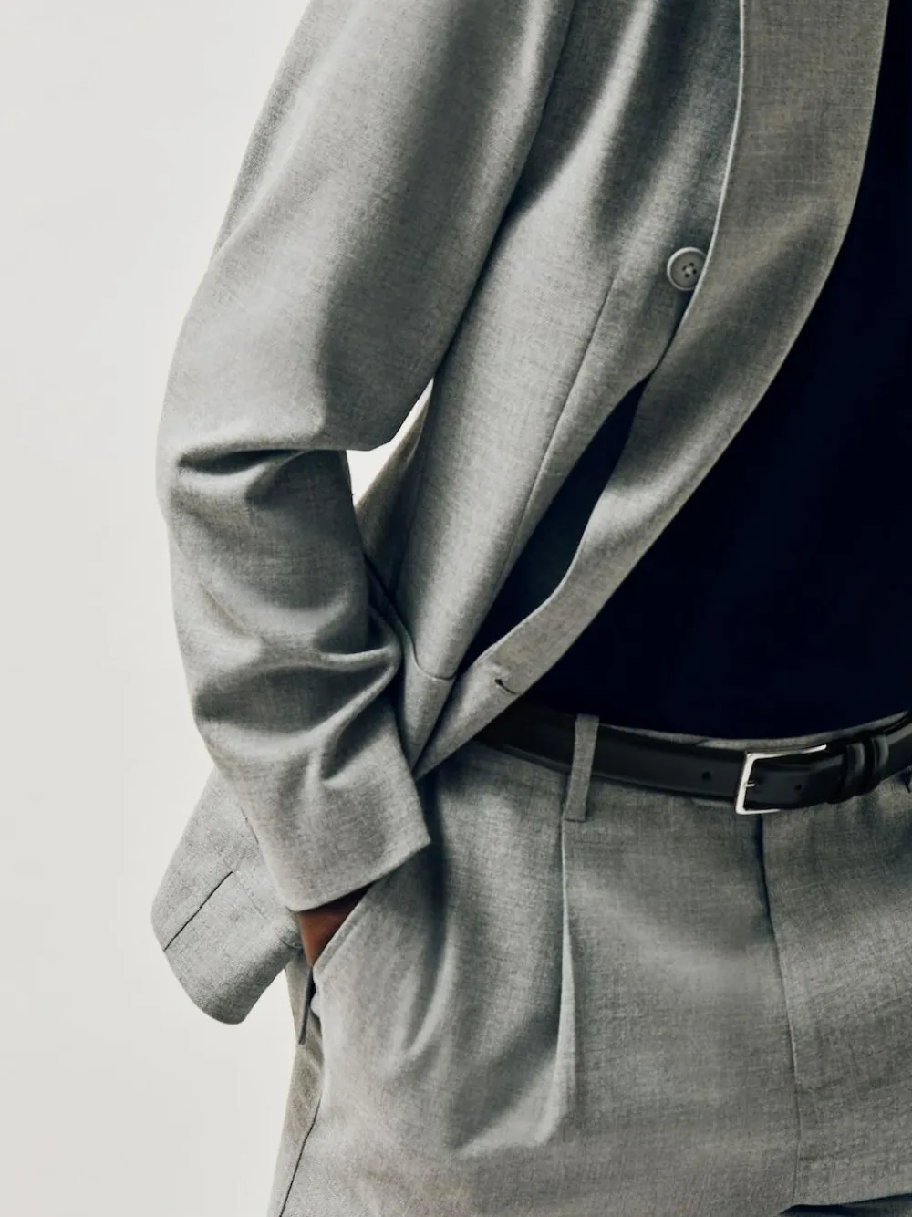 Outlet Reiss Dante Smooth Leather Belt Black