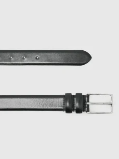 Outlet Reiss Dante Smooth Leather Belt Black