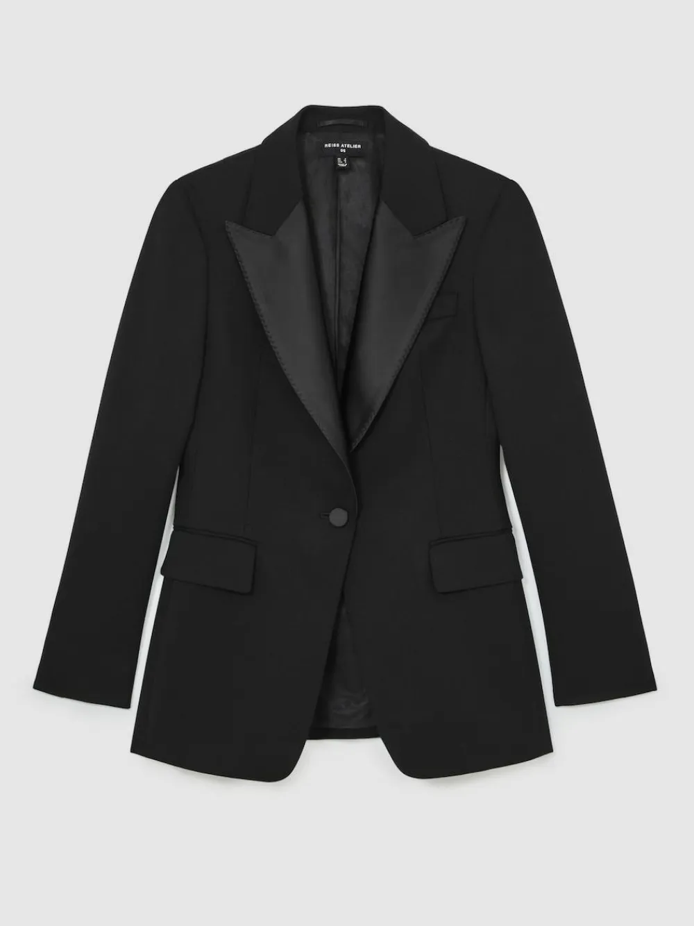 Reiss Black Della Atelier Single-Breasted Tuxedo Blazer^Women Suits & Tailoring