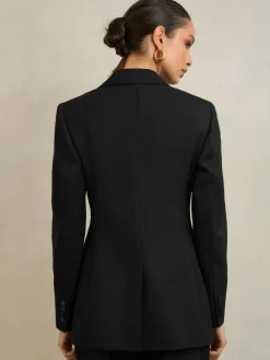 Reiss Black Della Atelier Single-Breasted Tuxedo Blazer^Women Suits & Tailoring