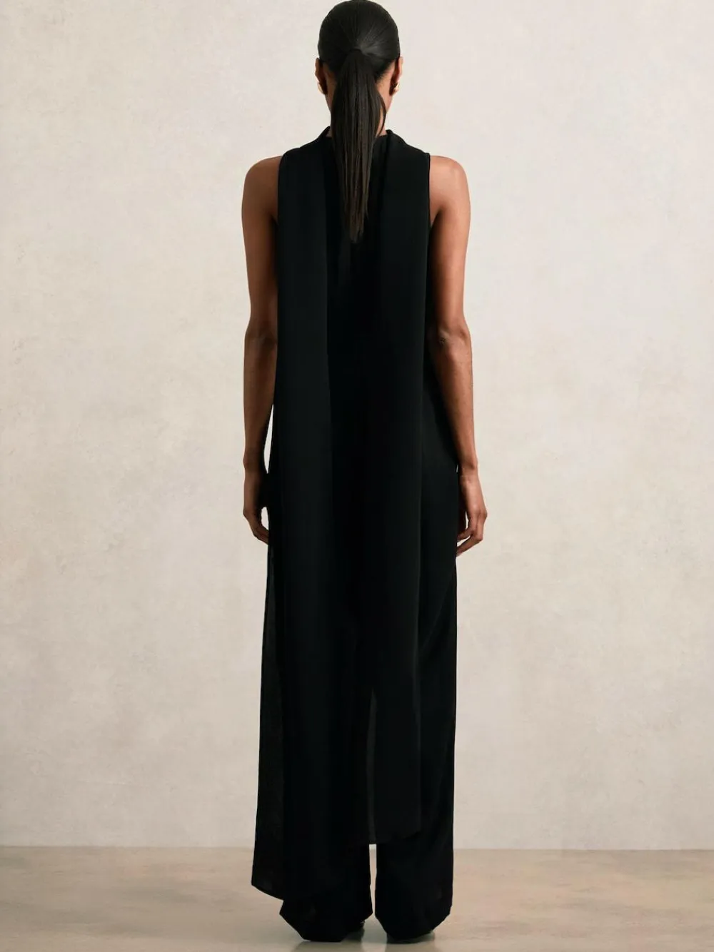 Best Reiss Farley Wide-Leg Cape Jumpsuit Black