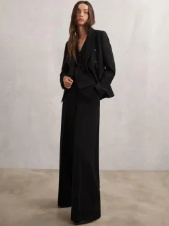 Outlet Reiss Gabi Double-Breasted Suit Blazer Black