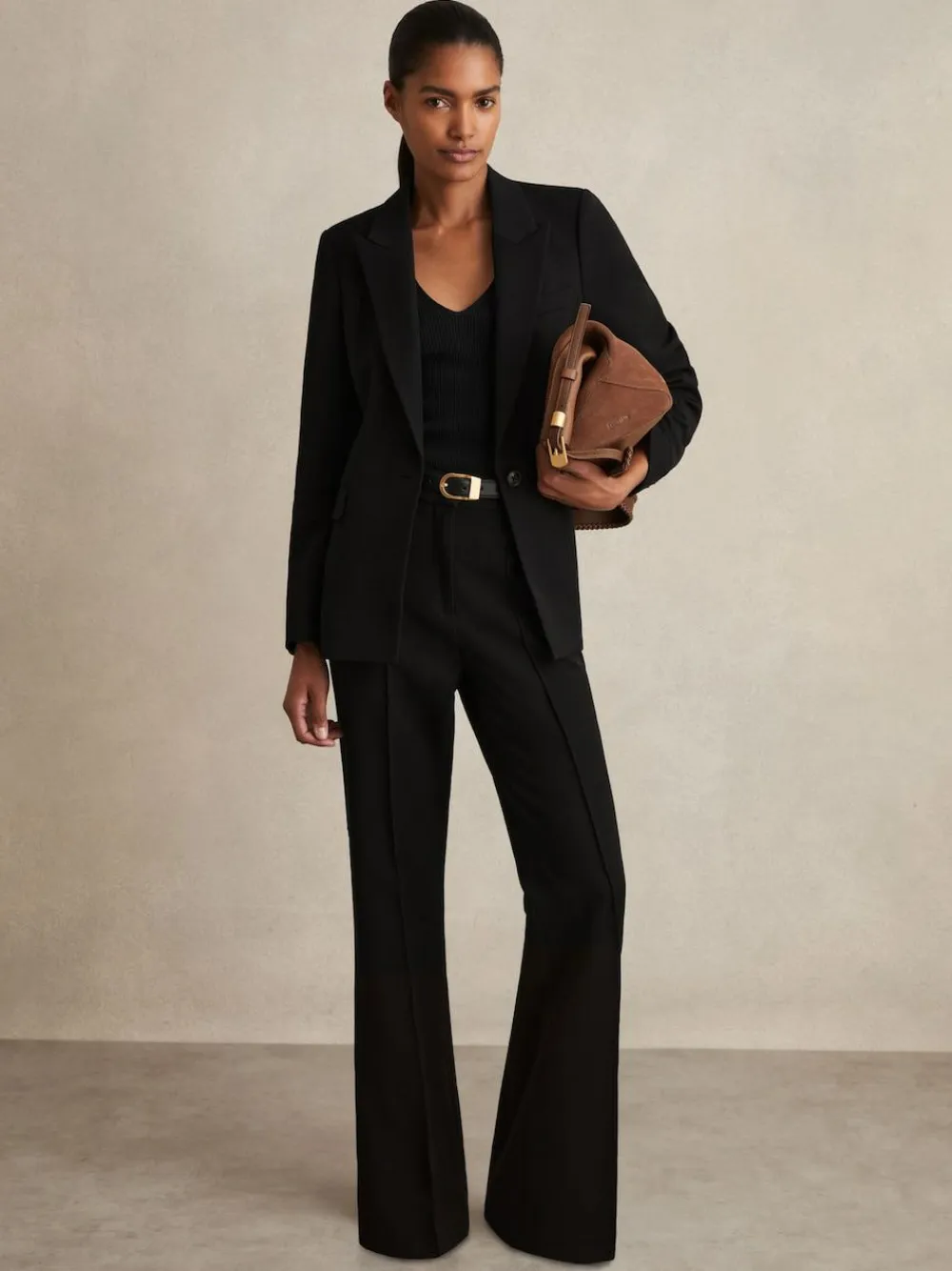 Best Reiss Gabi Petite Flared Suit Trousers Black