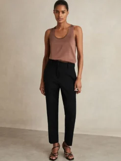 Reiss Gabi Petite Slim-Fit Suit Trousers Black