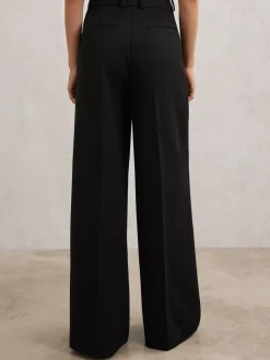 Online Reiss Gabi Petite Wide-Leg Suit Trousers Black
