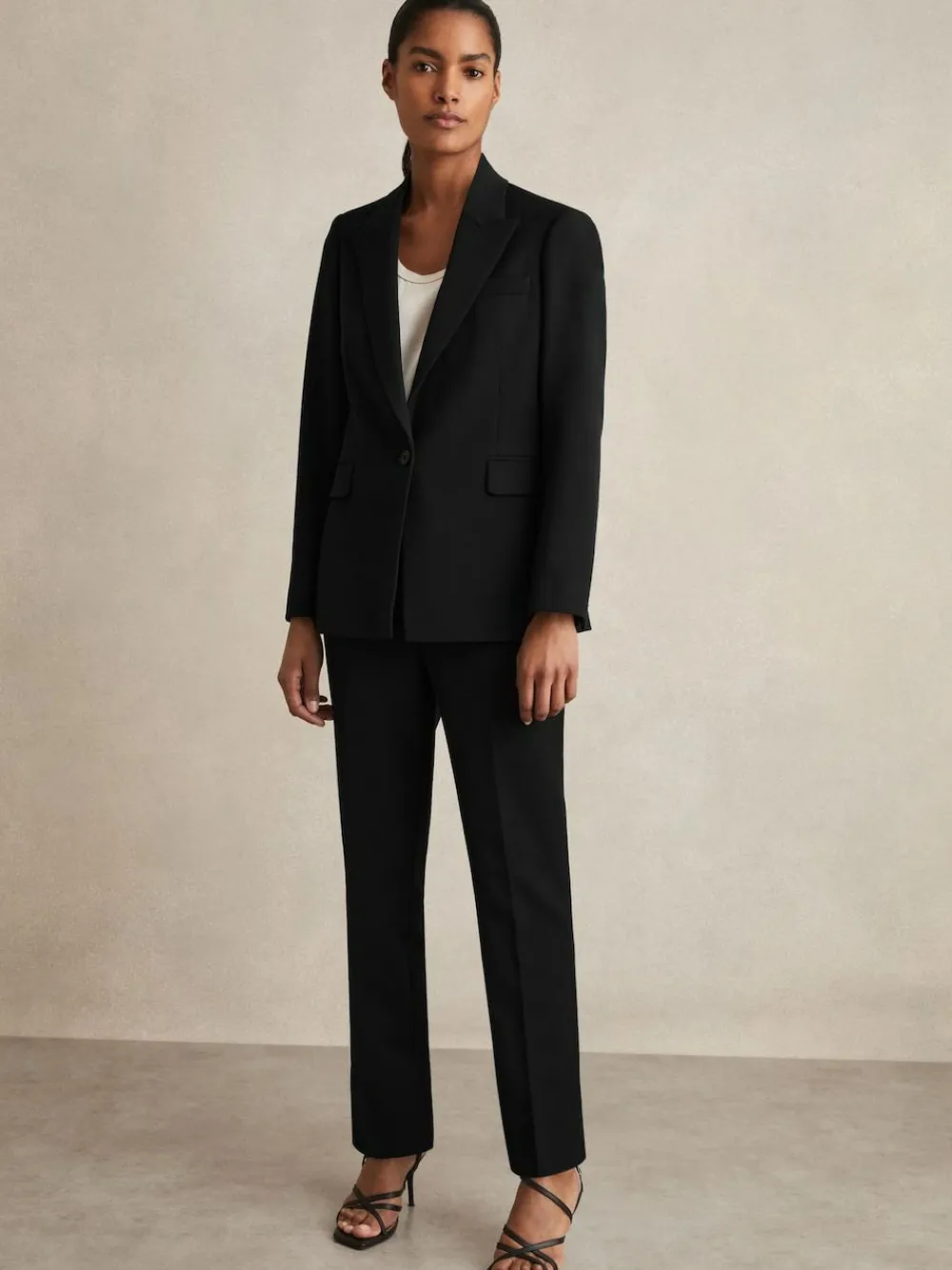 Hot Reiss Gabi Slim-Fit Suit Trousers Black